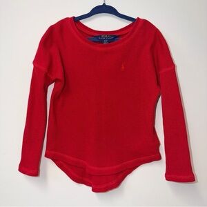 Polo by Ralph Lauren Kids Red Long Sleeve Cotton Pull Over Shirt